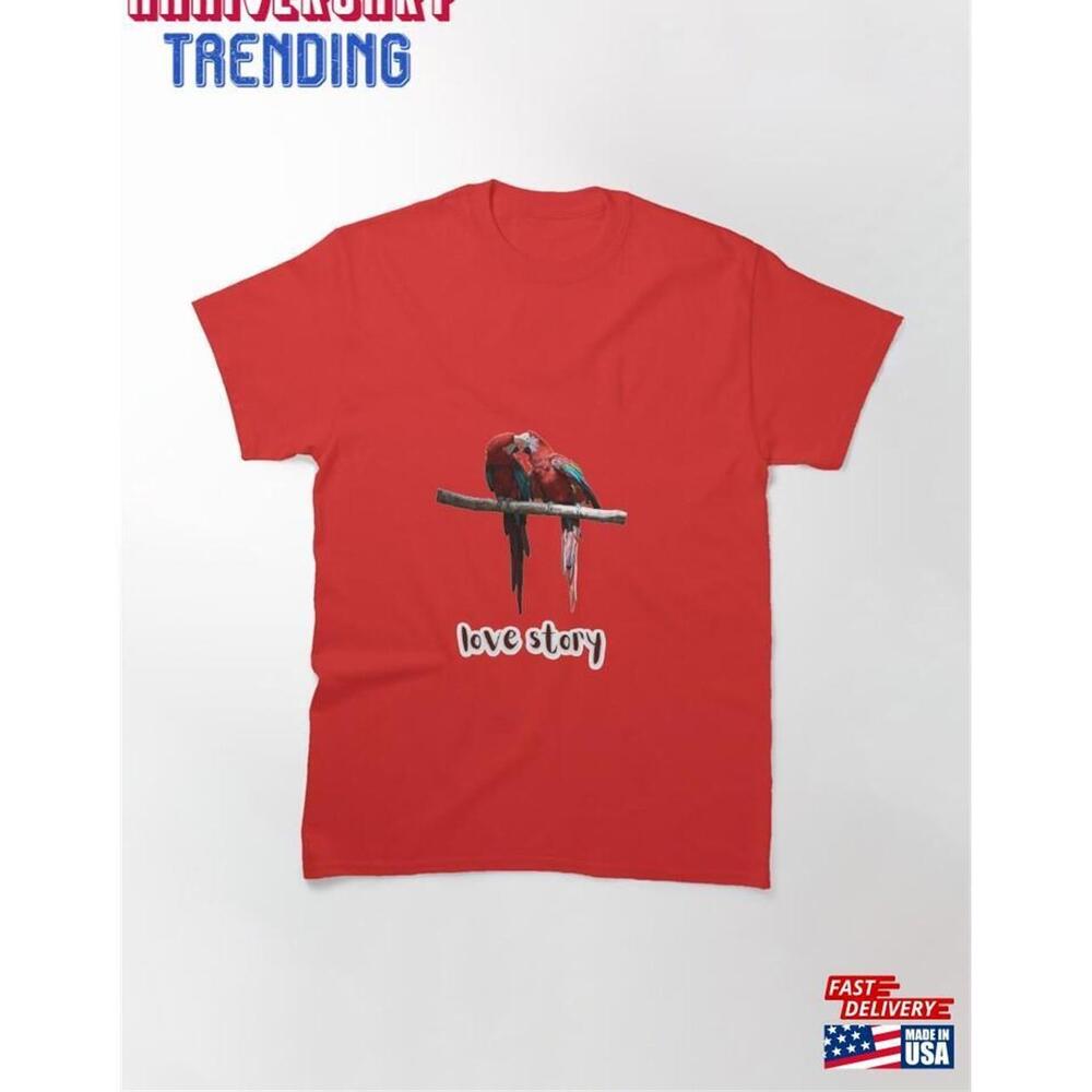 Love Story Bird Couple Classic Tshirt